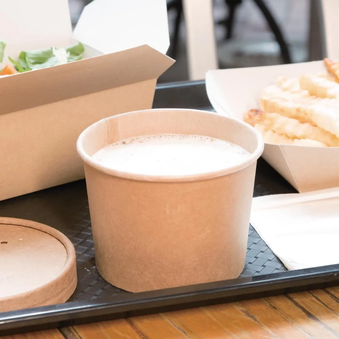 FB162 Fiesta Green Compostable Soup Containers 98mm 340ml / 12oz (Pack of 500)