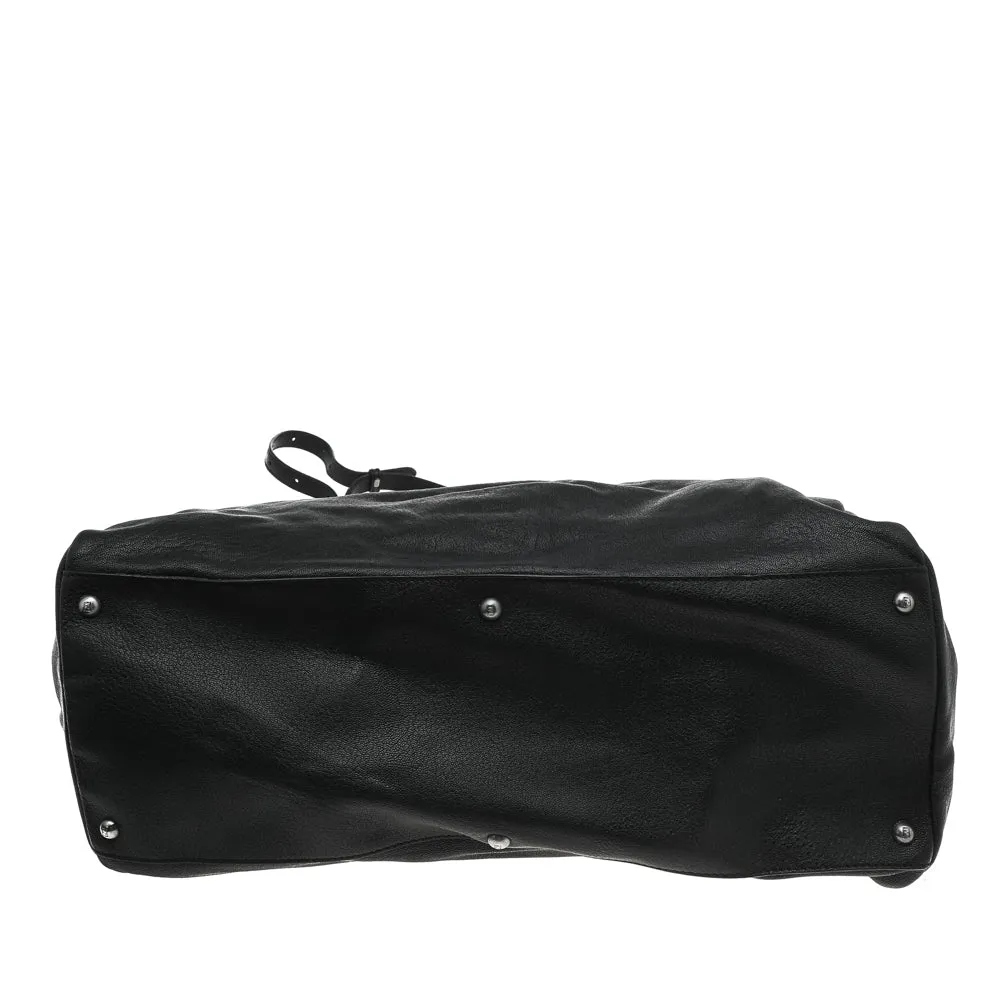 Fendi Black Leather Large Peekaboo Top Handle Bag
