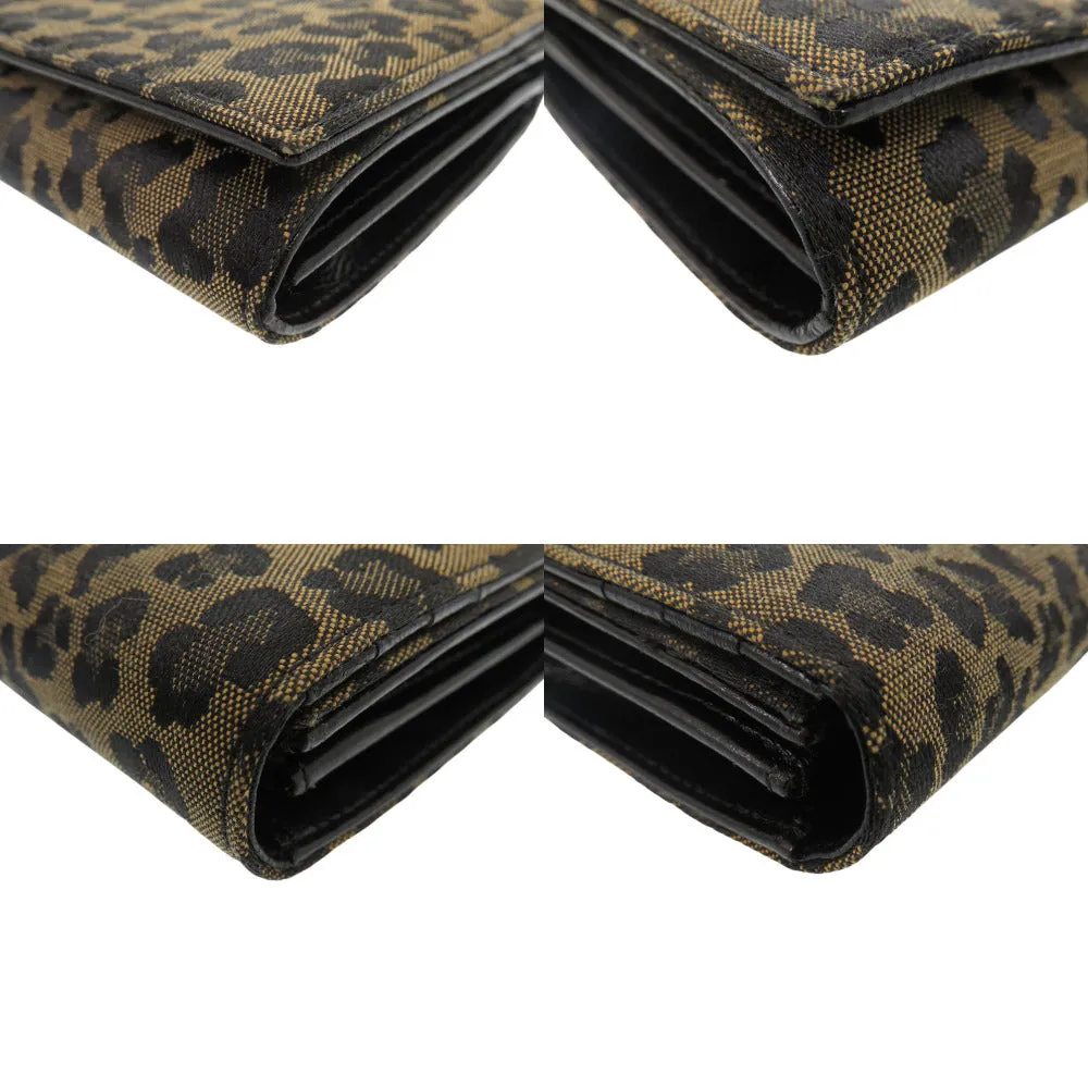 FENDI Long Wallet Purse 8M0000 Canvas, Leather beige