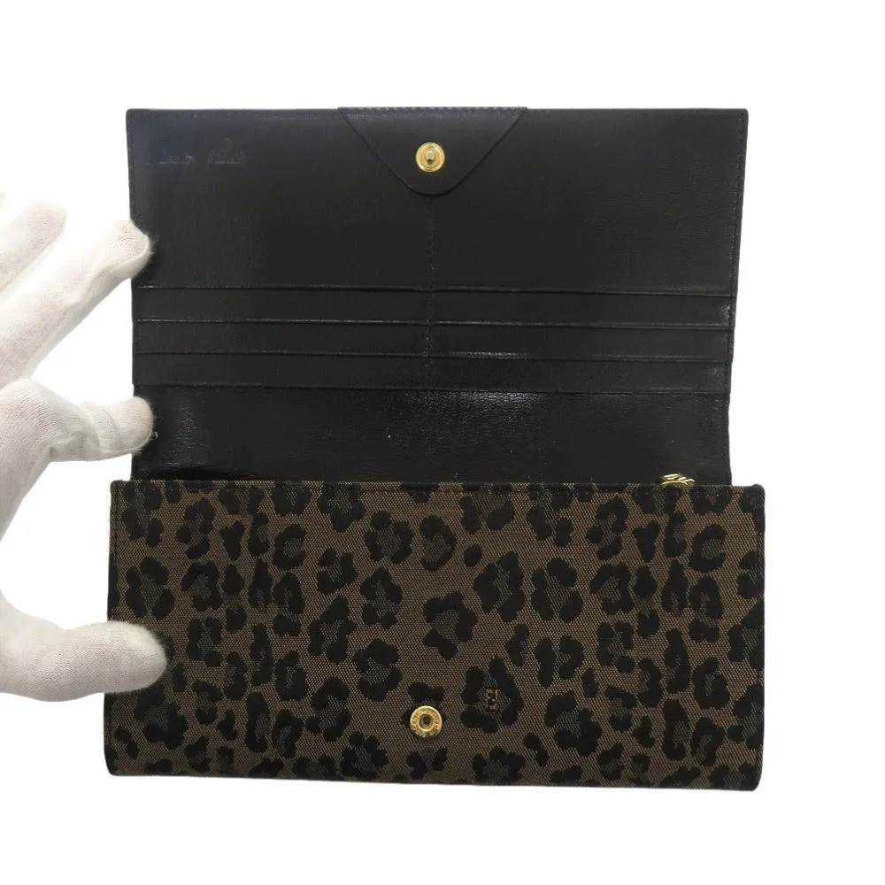 FENDI Long Wallet Purse 8M0000 Canvas, Leather beige