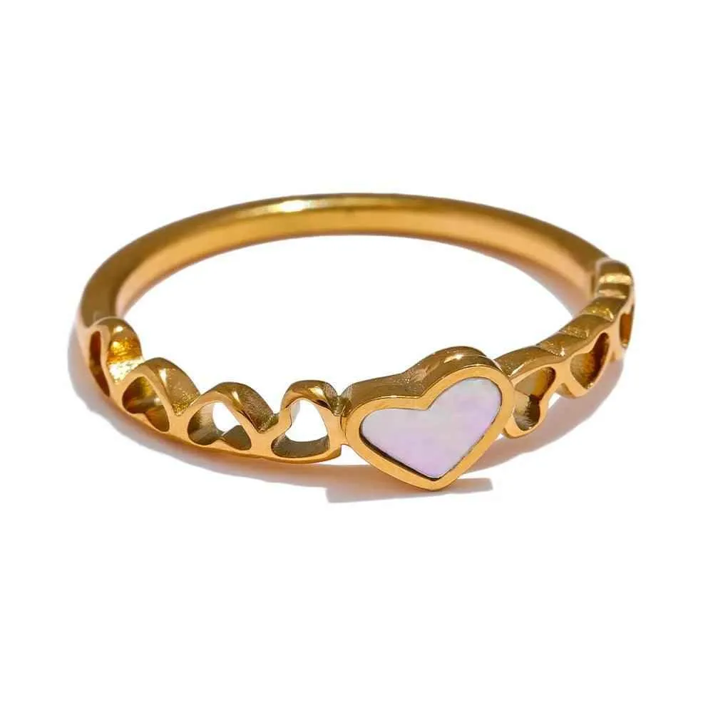Finger Ring Charm Jewelry - Stainless Steel - Heart Geometric - TSJ46