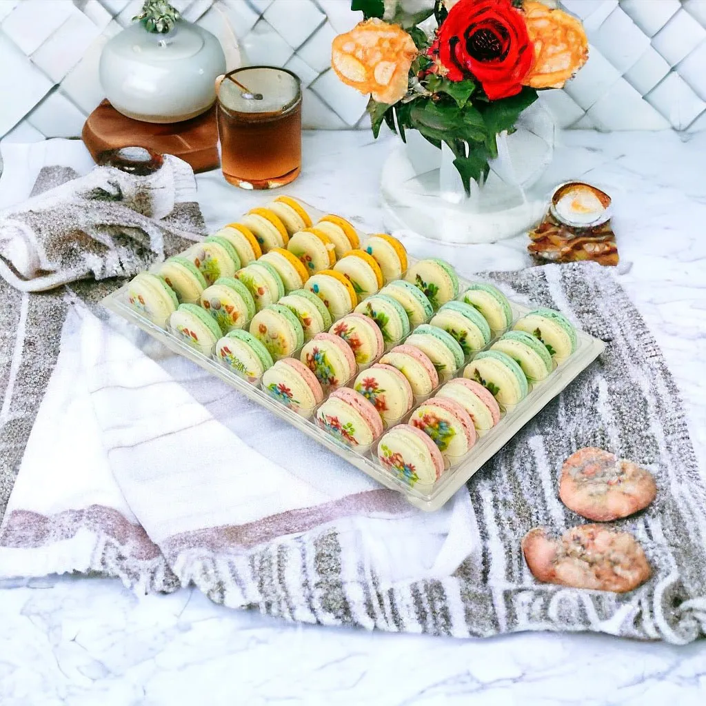 Floral Delight Heart-Shaped Macarons