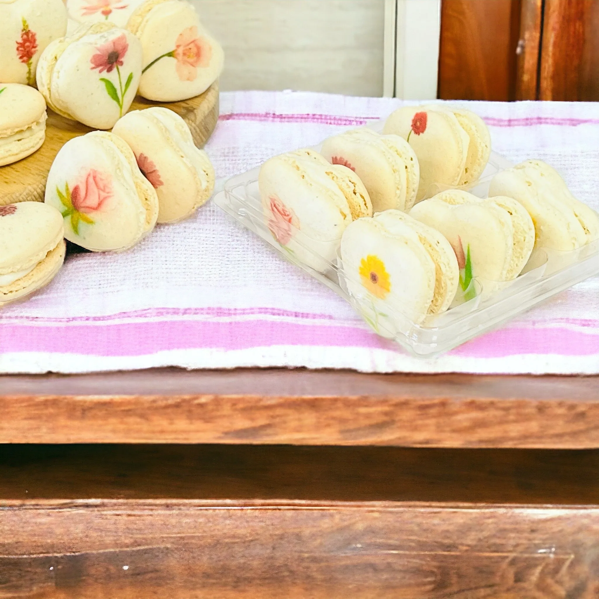 Floral Delight Heart-Shaped Macarons
