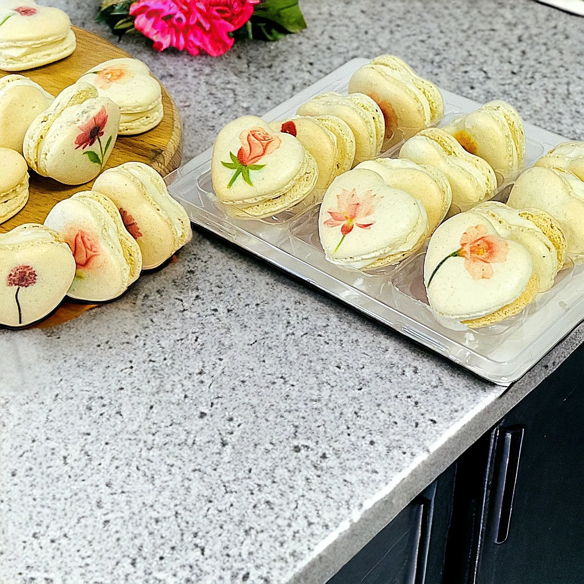 Floral Delight Heart-Shaped Macarons