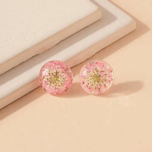 Floral Resin Stud Earrings