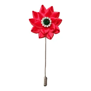 Flower Luxurious Lapel Pin Rose Red