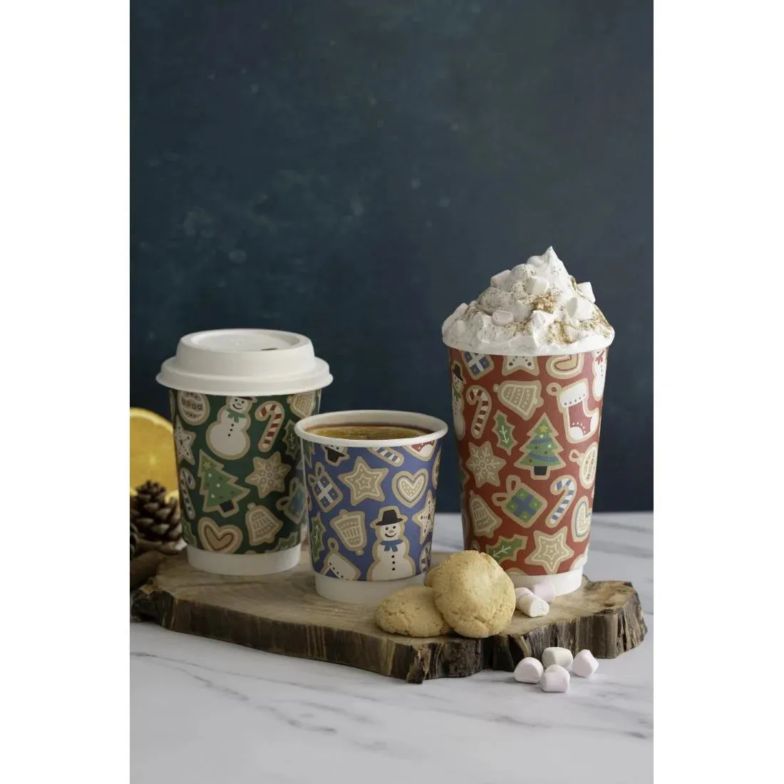 FU460 Vegware Double Wall Red Christmas Cup 89-Series 16oz (Pack of 400)