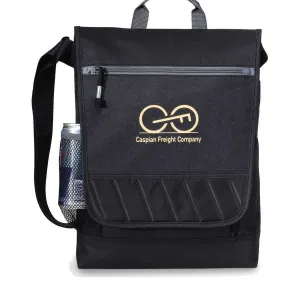 Gemline Black Passage Vertical Messenger Bag