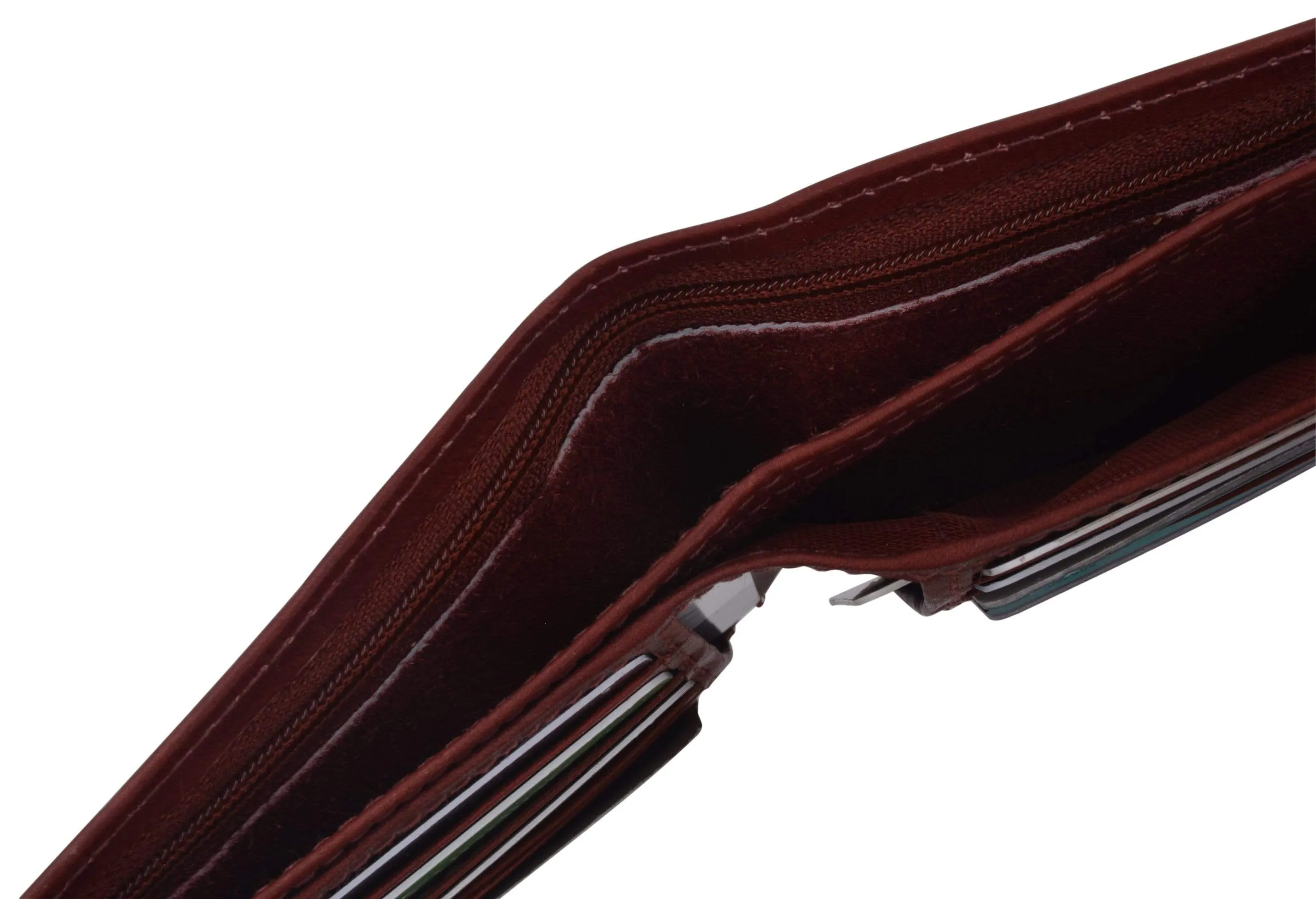 Genuine Cowhide Leather Simple Card Holder Bifold Wallet 758 CF