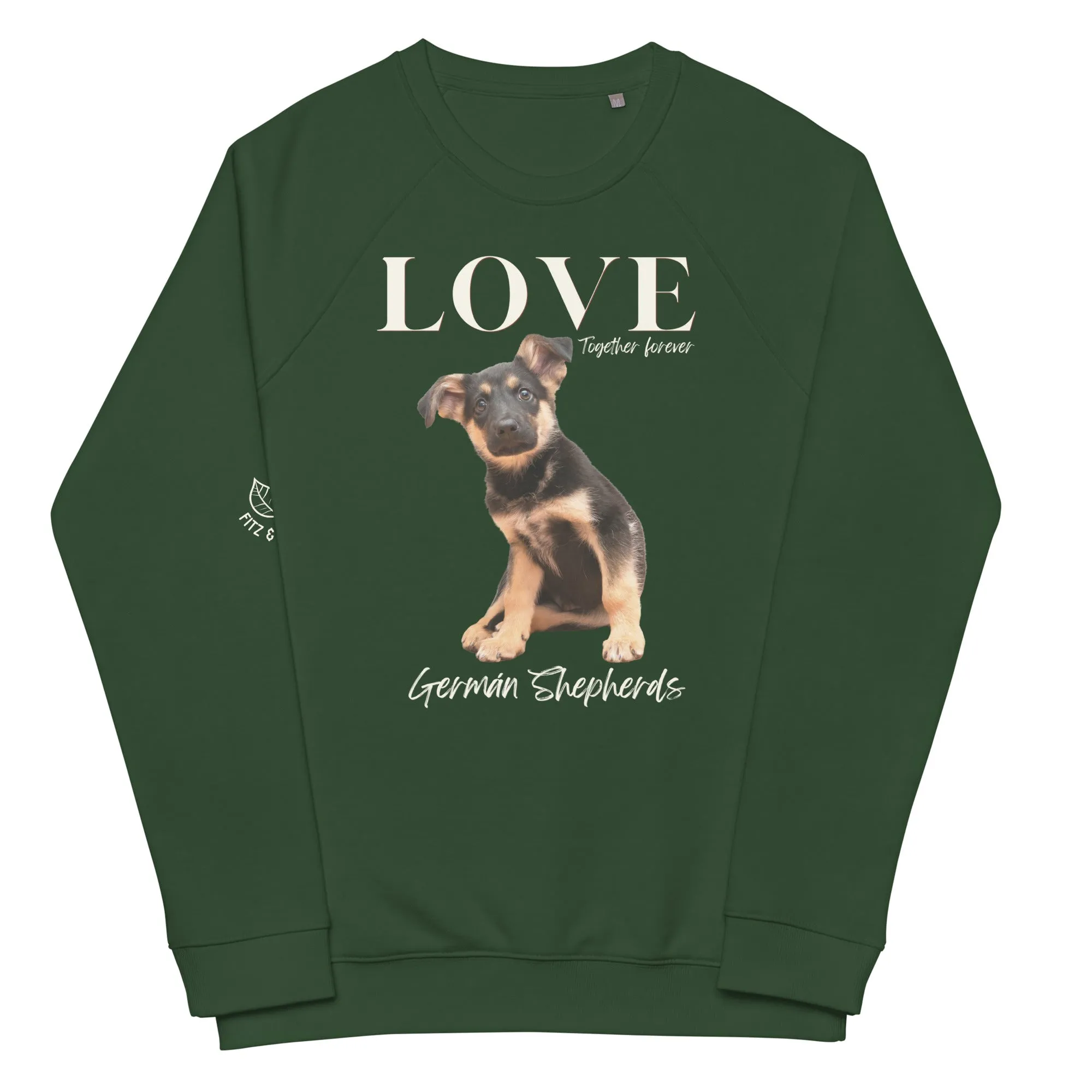 German Shepard lovers, organic raglan sweatshirt
