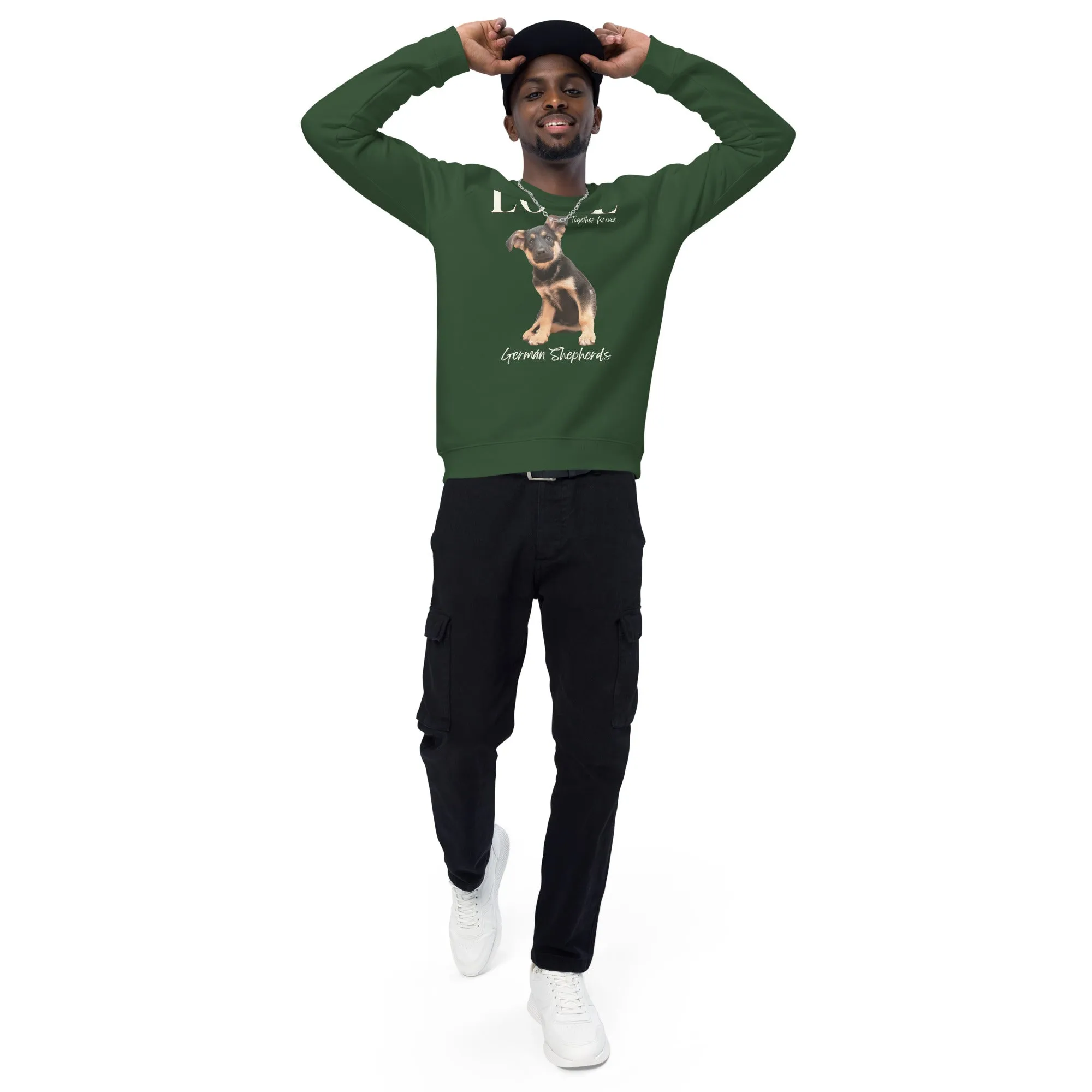 German Shepard lovers, organic raglan sweatshirt