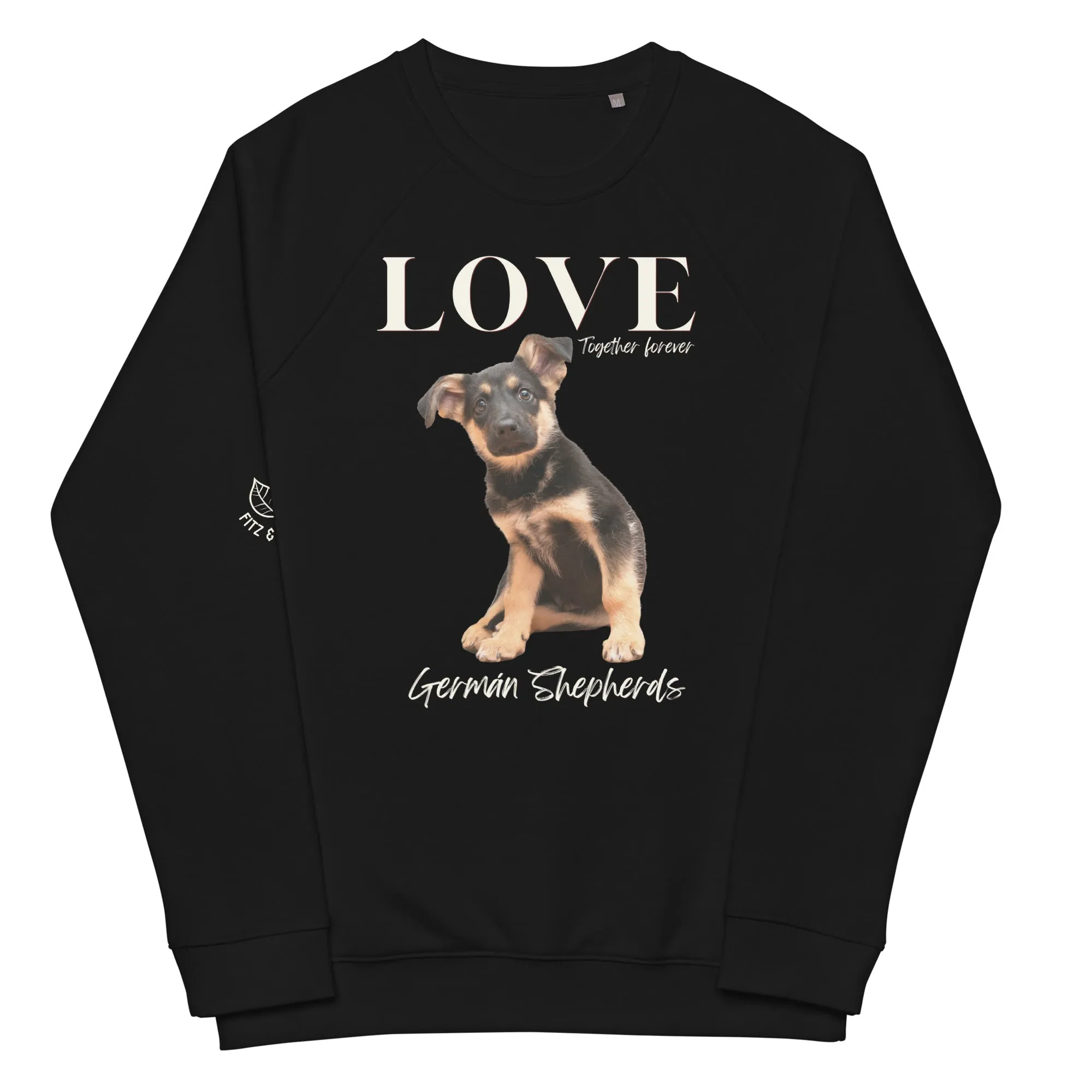 German Shepard lovers, organic raglan sweatshirt