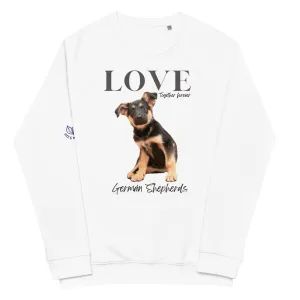 German Shepard lovers, organic raglan sweatshirt