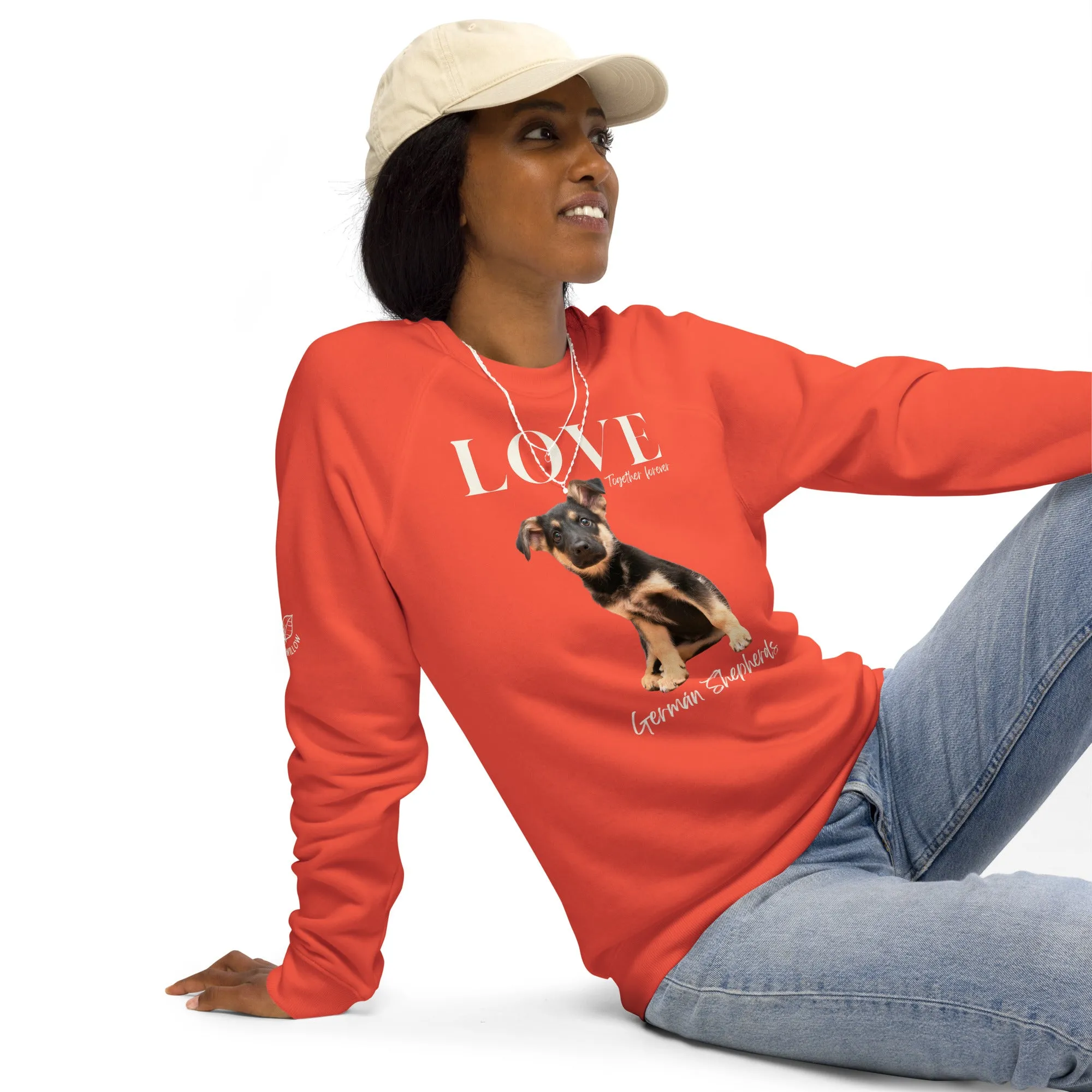 German Shepard lovers, organic raglan sweatshirt
