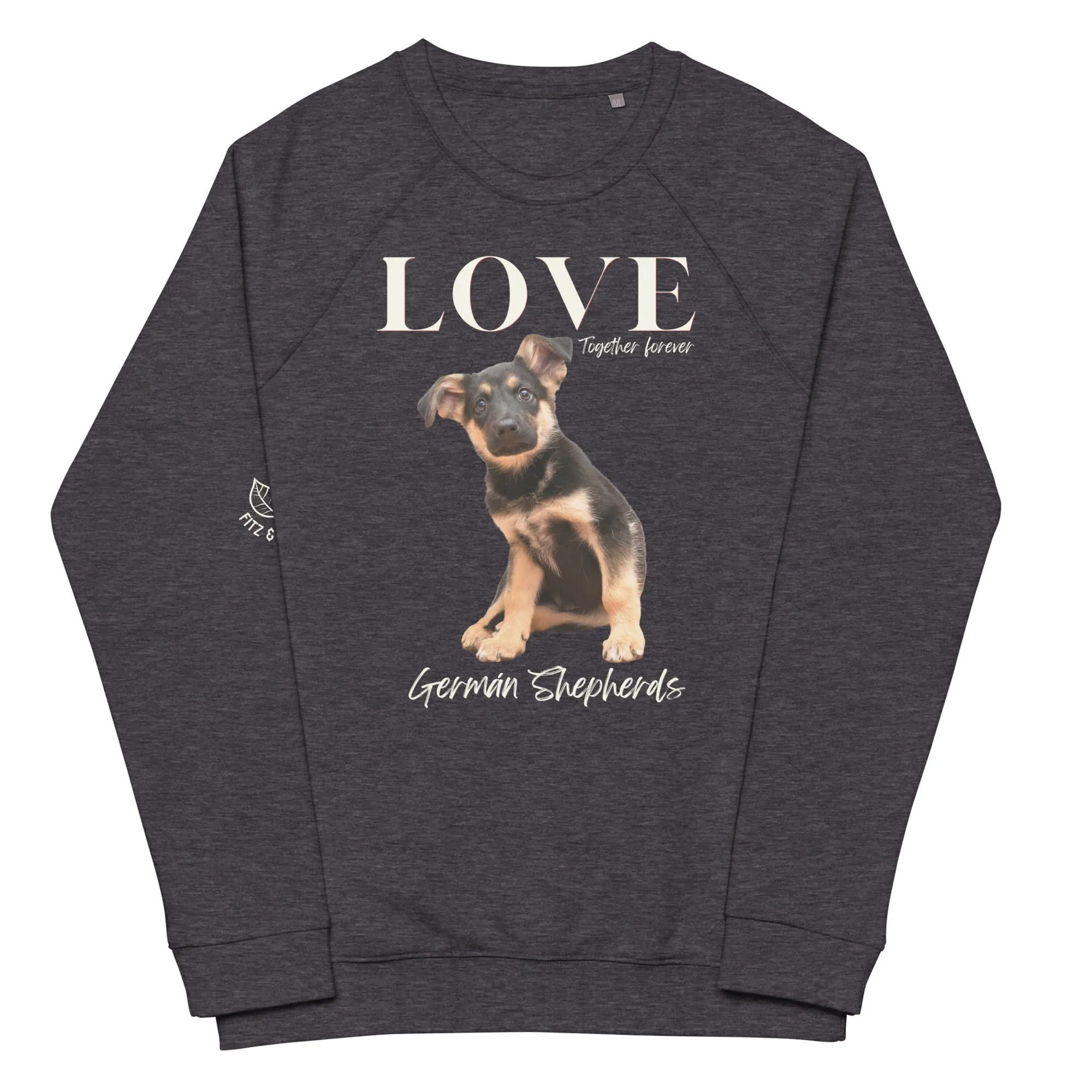 German Shepard lovers, organic raglan sweatshirt