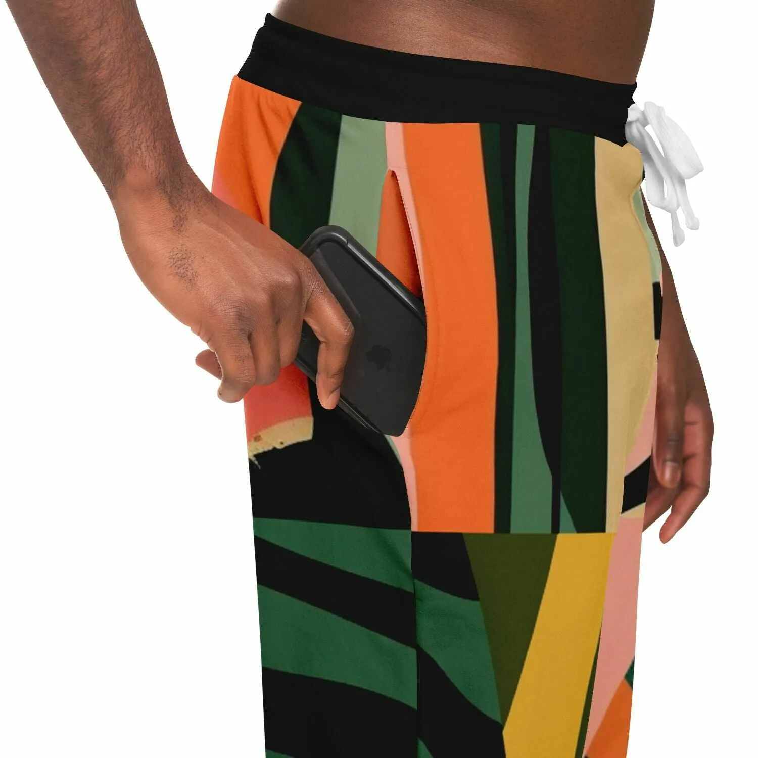 Girl in Meditation Bright Zebra Print Eco-Poly Unisex Joggers