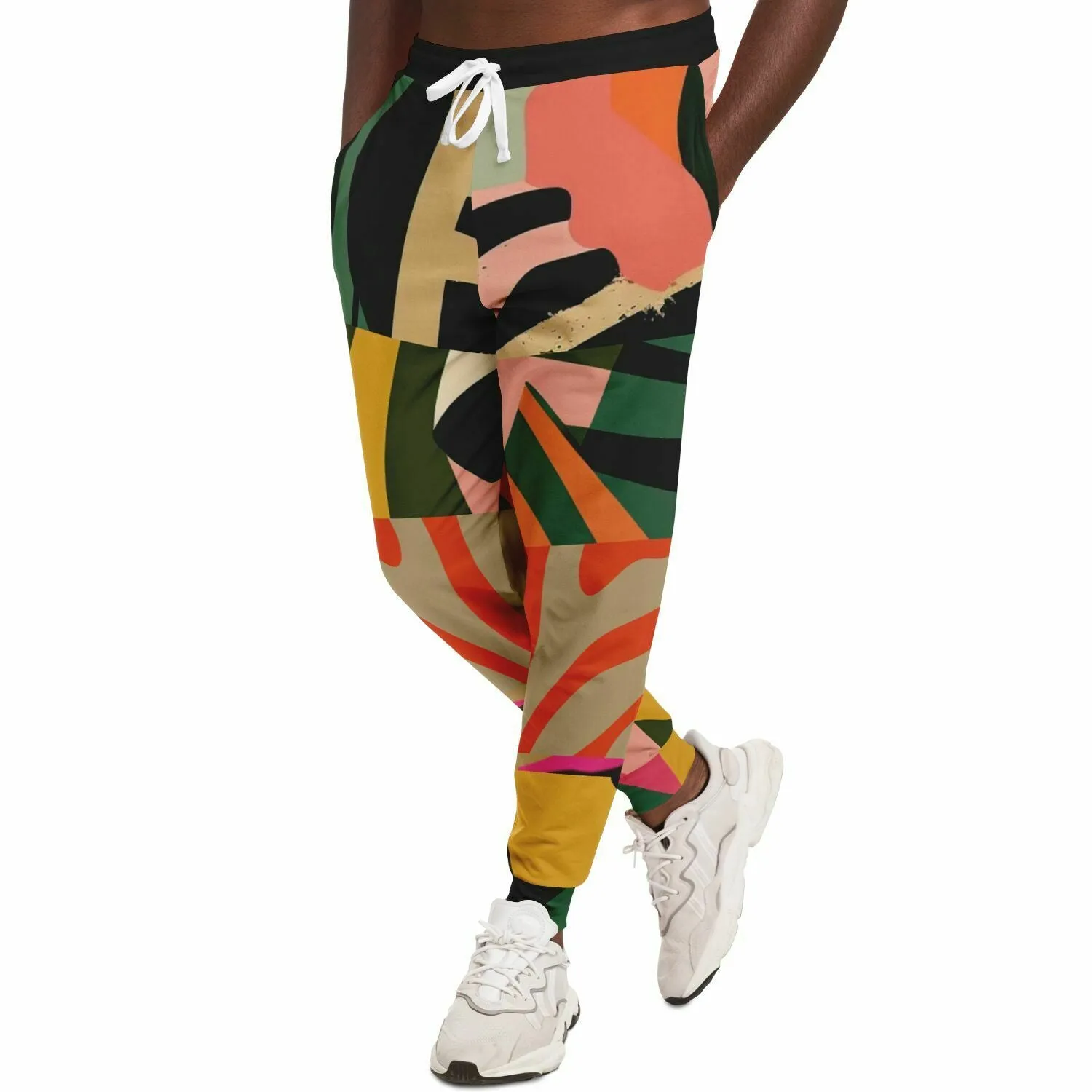 Girl in Meditation Bright Zebra Print Eco-Poly Unisex Joggers