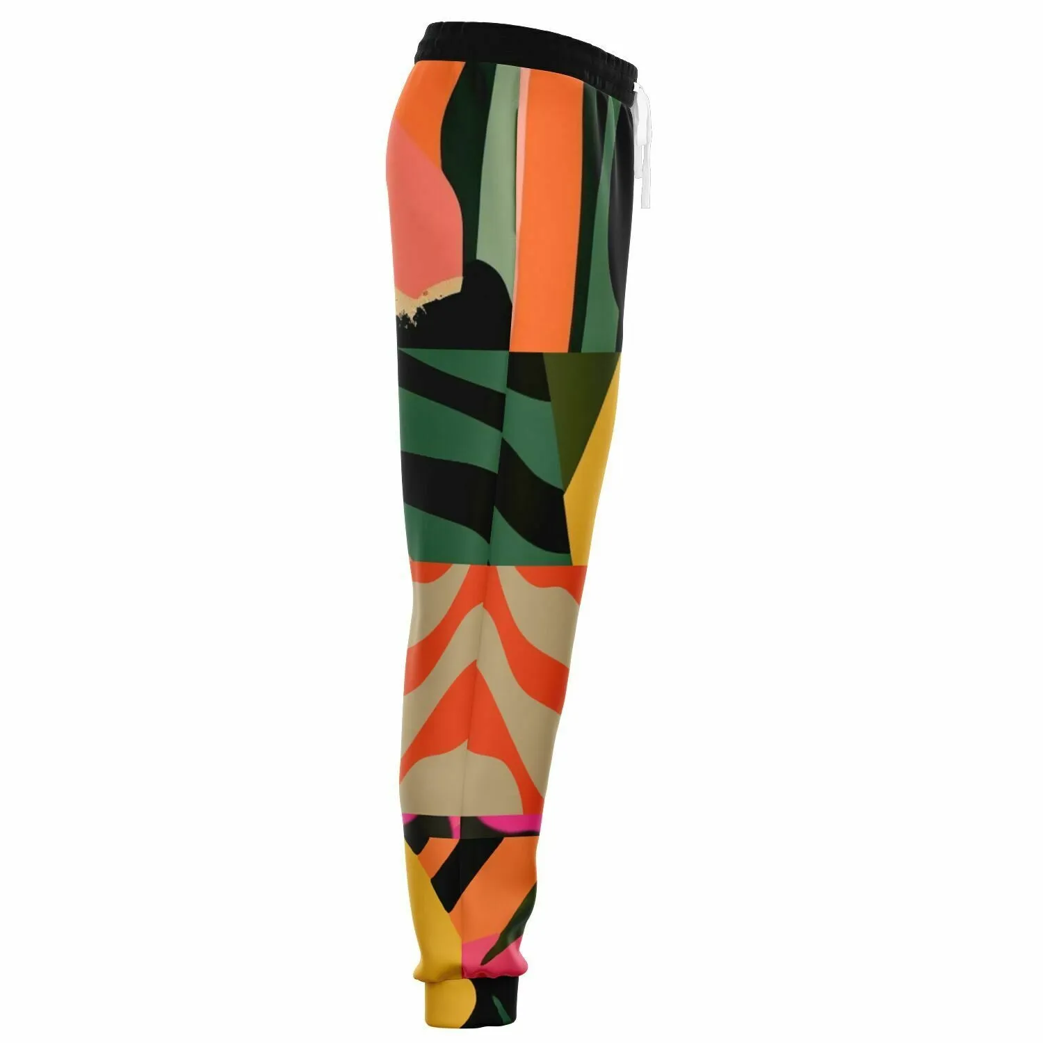Girl in Meditation Bright Zebra Print Eco-Poly Unisex Joggers