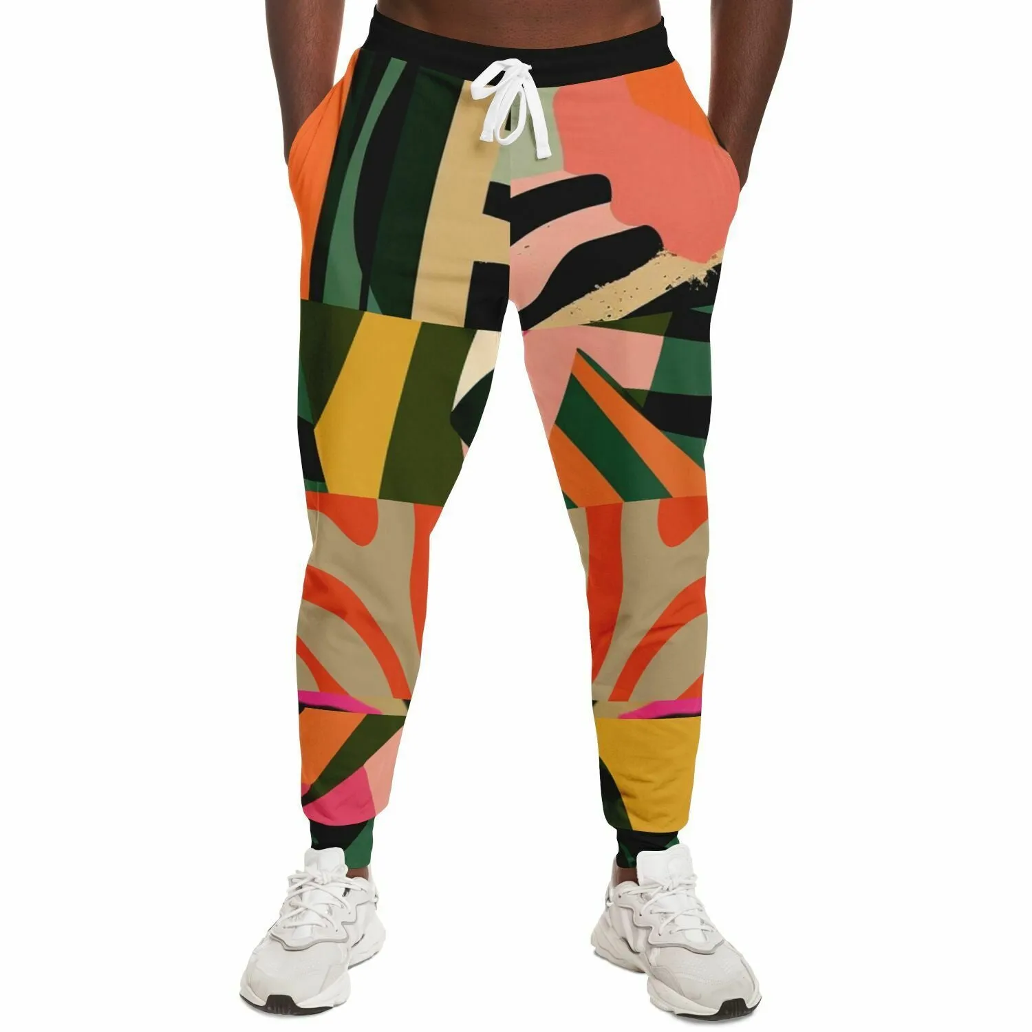 Girl in Meditation Bright Zebra Print Eco-Poly Unisex Joggers