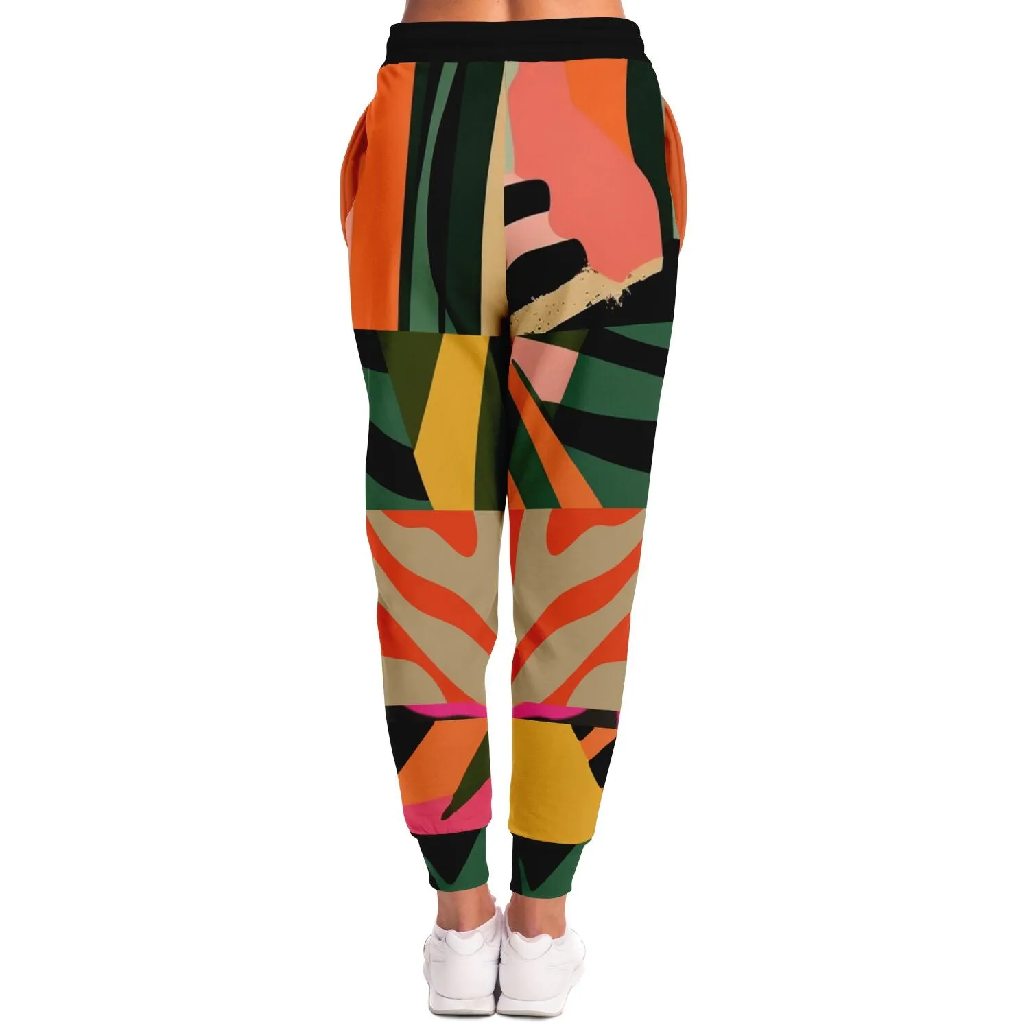 Girl in Meditation Bright Zebra Print Eco-Poly Unisex Joggers