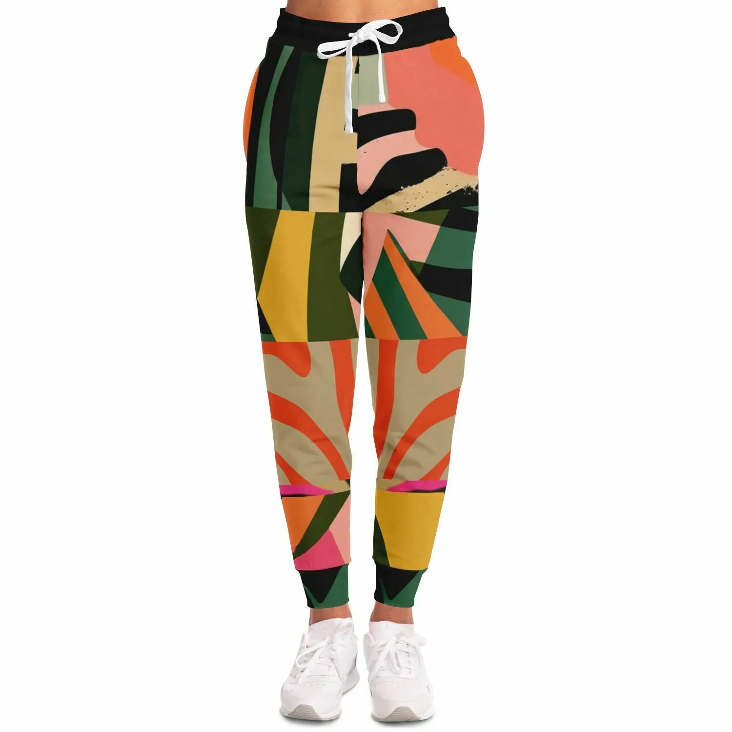 Girl in Meditation Bright Zebra Print Eco-Poly Unisex Joggers