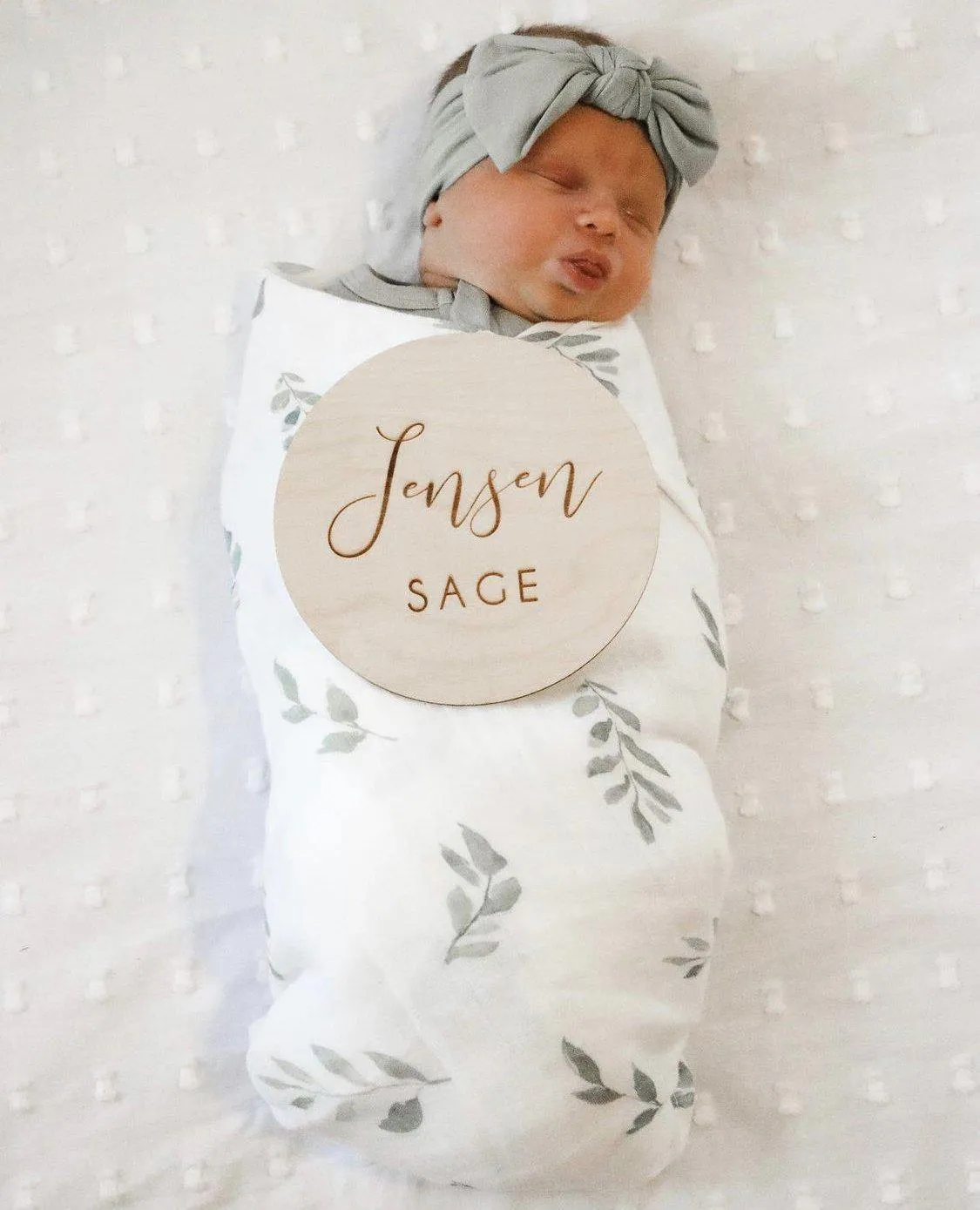 Green Leaves Bamboo Muslin Swaddle Blanket