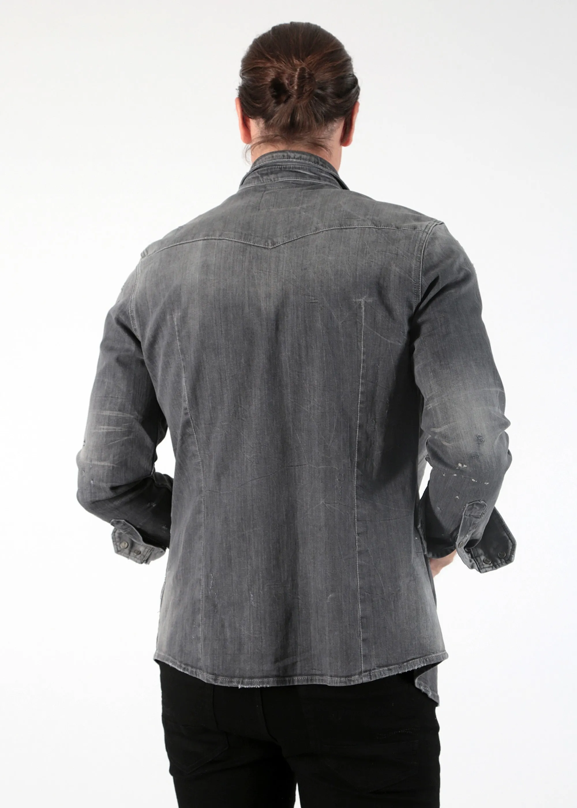 Grijze comfortabele blouse | M.O.D. men Blouse leaf grey