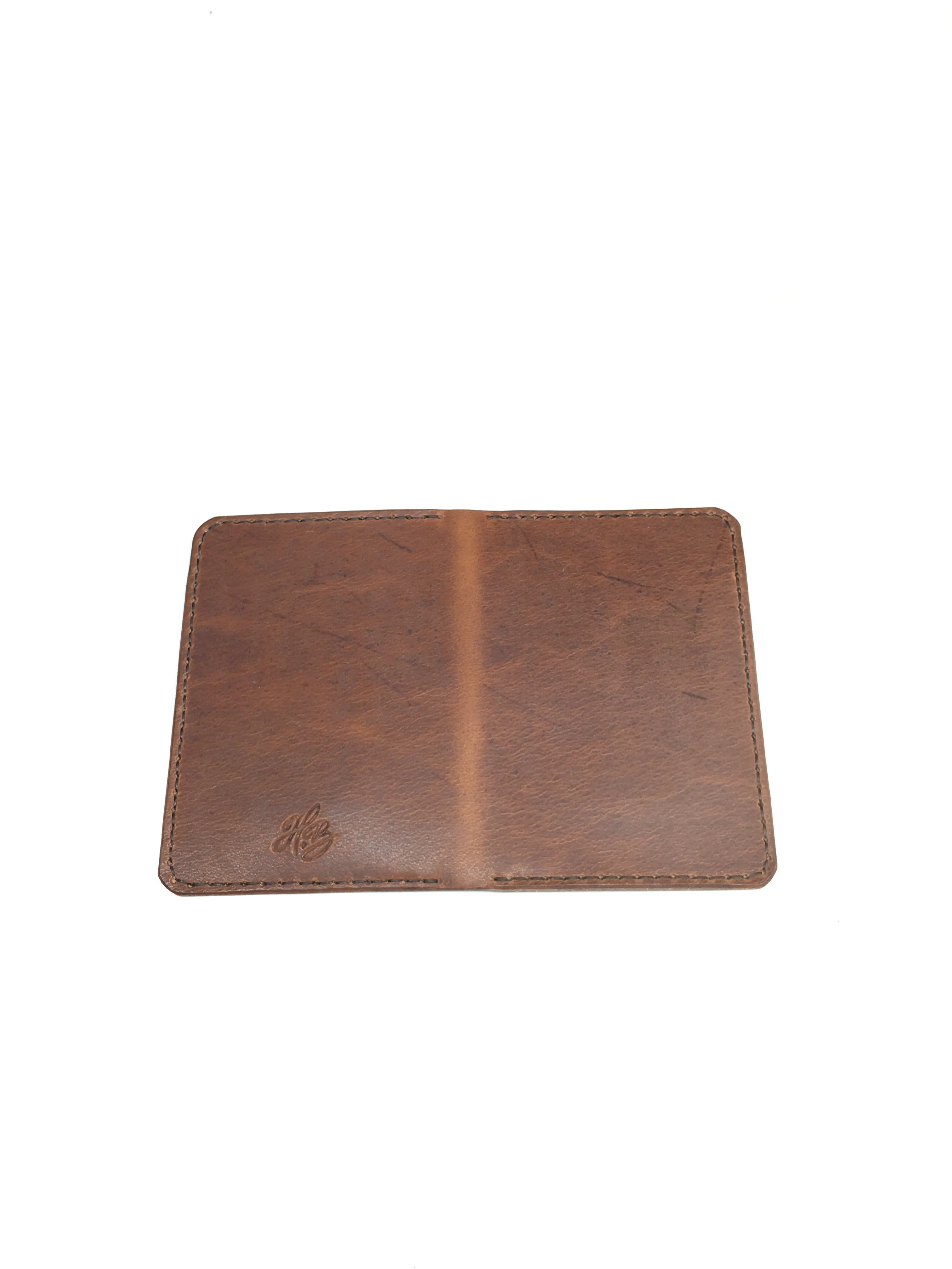 H B CARD WALLET | VERTICAL WALLET BROWN LEATHER