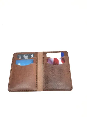 H B CARD WALLET | VERTICAL WALLET BROWN LEATHER