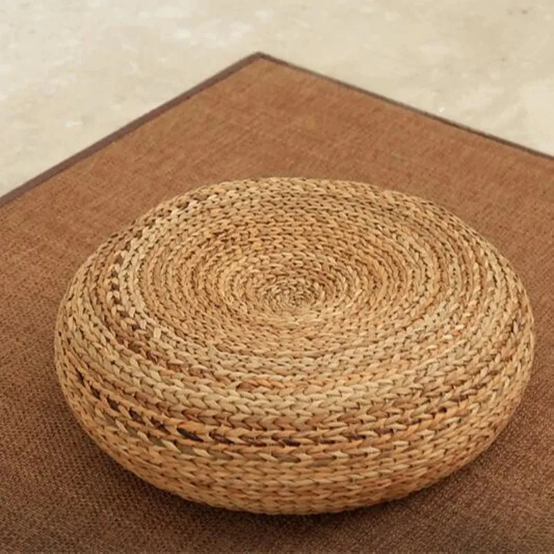 Handcrafted Eco-Friendly Straw Ottoman