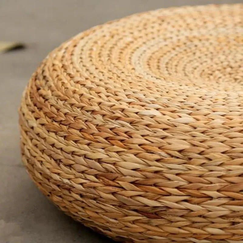 Handcrafted Eco-Friendly Straw Ottoman
