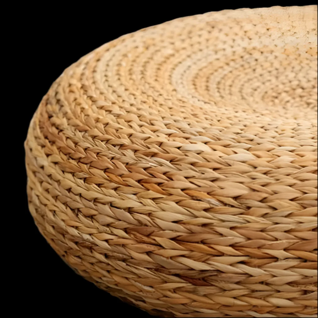 Handcrafted Eco-Friendly Straw Ottoman