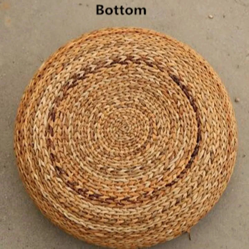 Handcrafted Eco-Friendly Straw Ottoman