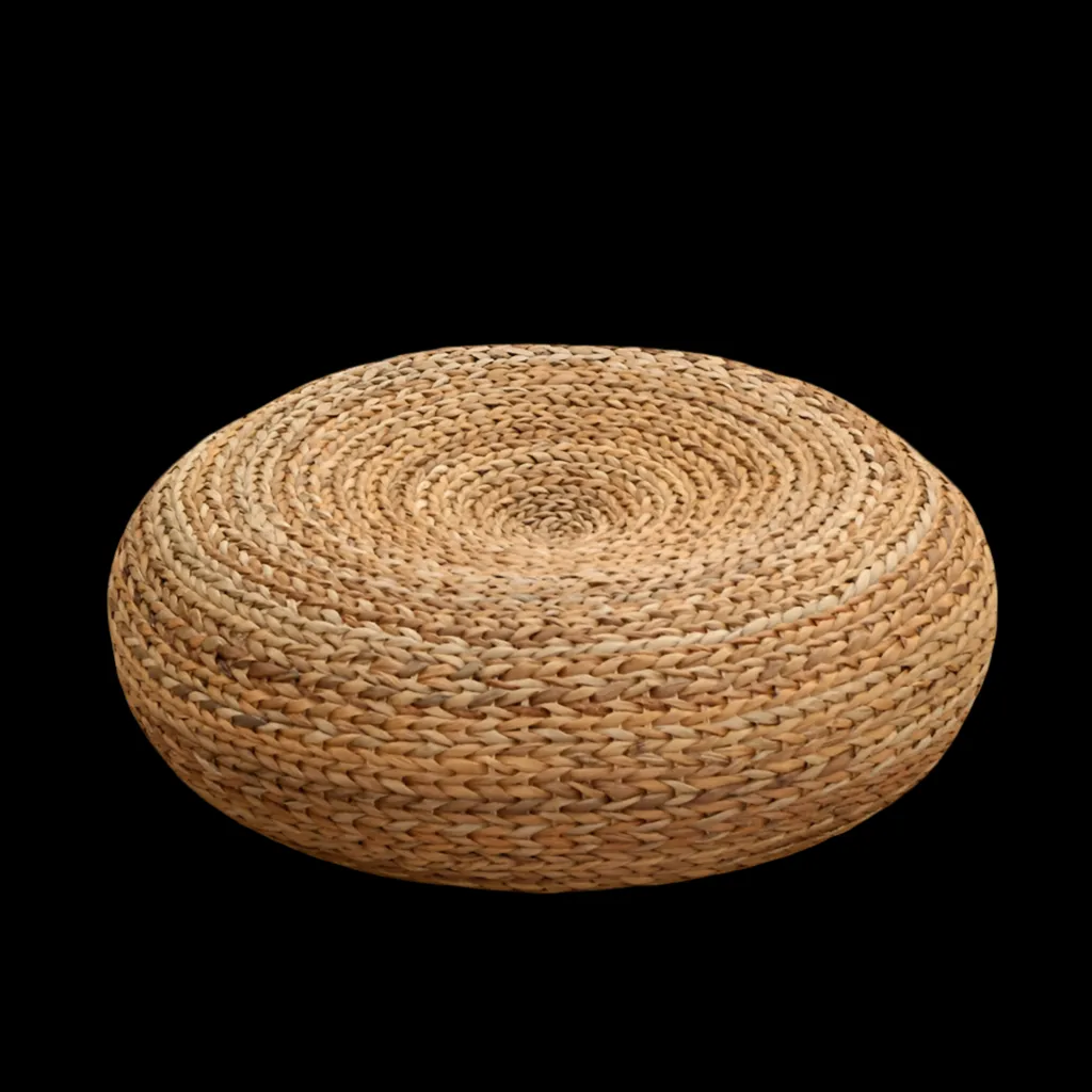 Handcrafted Eco-Friendly Straw Ottoman