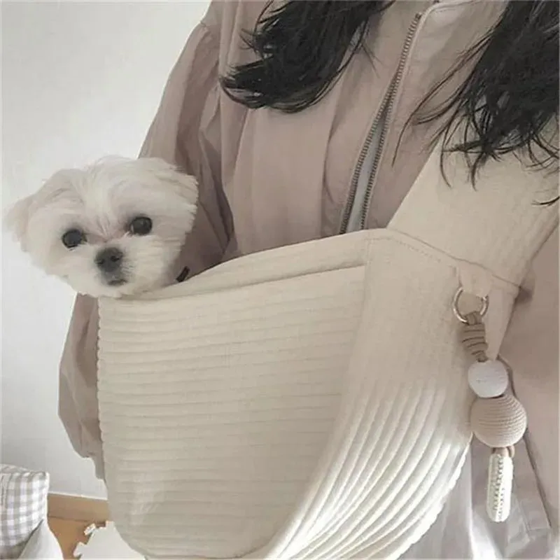 Handmade Pet Travel Sling Bag, 100% Cotton
