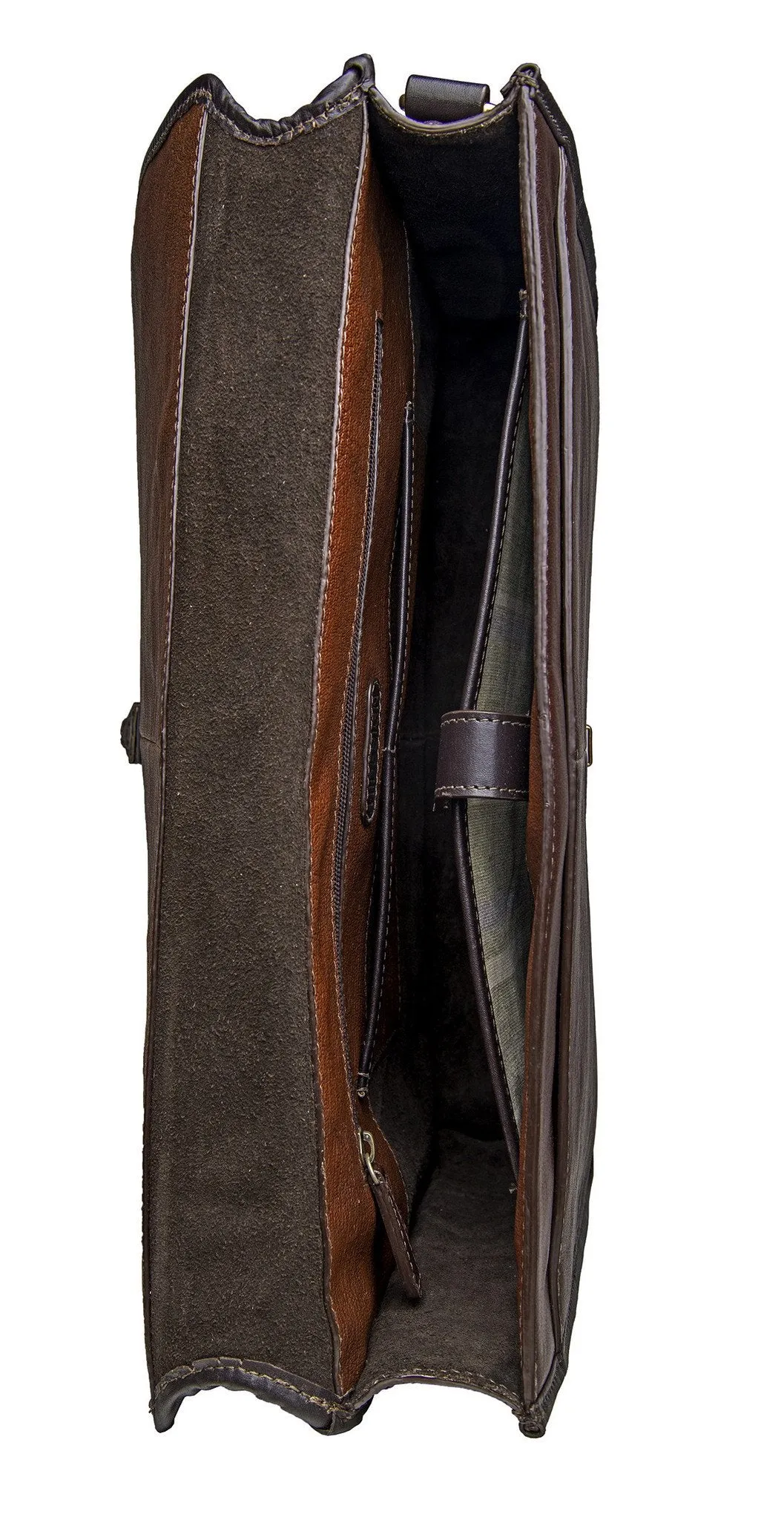 Harrison Buffalo Leather Laptop Briefcase