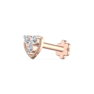 Heart Shape 0.08CT Diamond Nose Pin