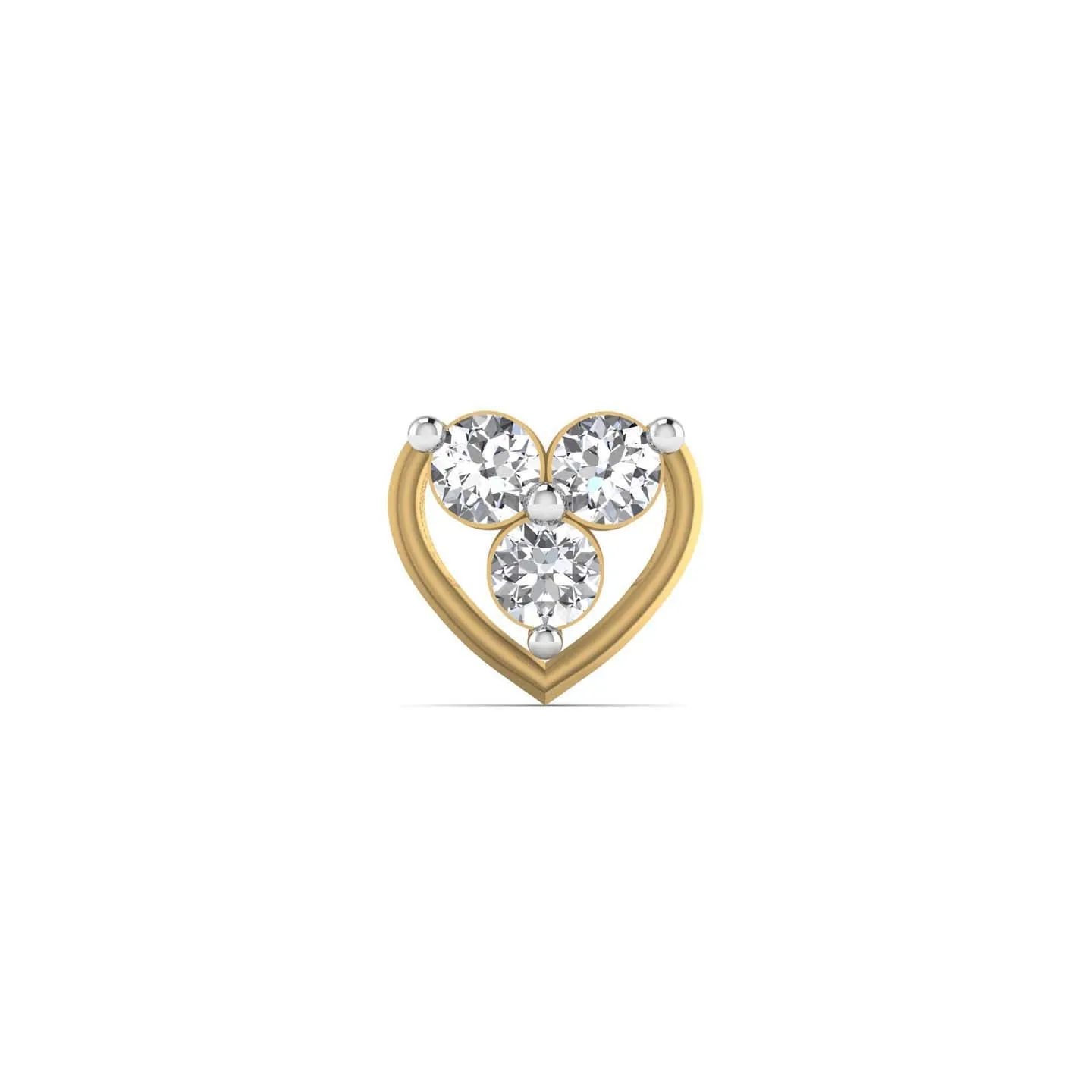 Heart Shape 0.08CT Diamond Nose Pin