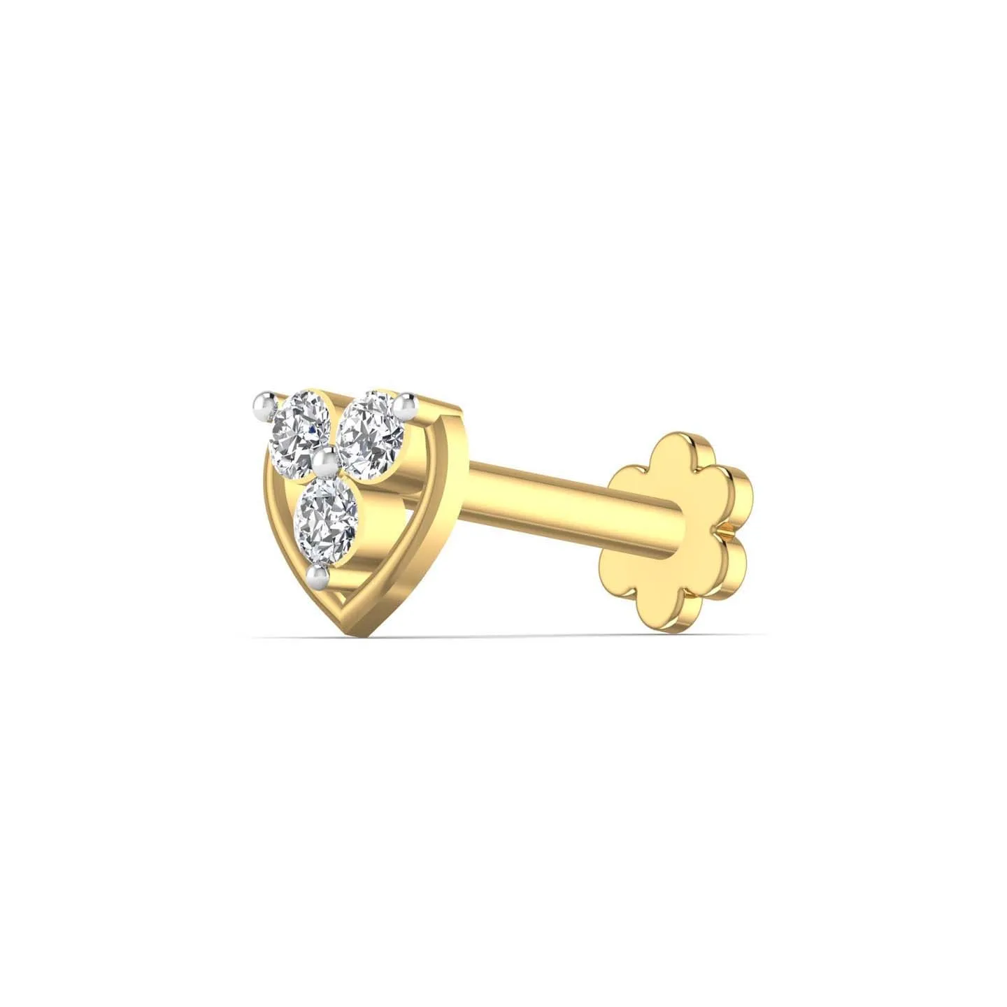 Heart Shape 0.08CT Diamond Nose Pin