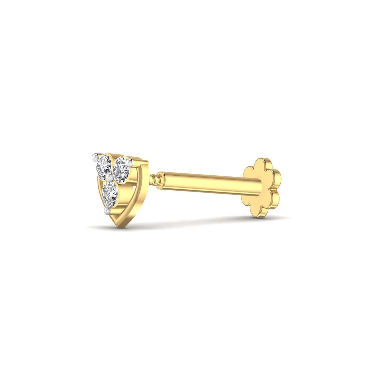 Heart Shape 0.08CT Diamond Nose Pin