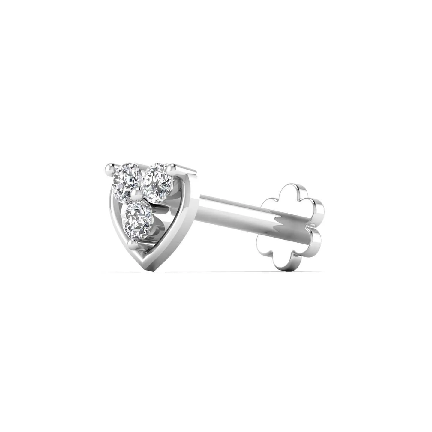 Heart Shape 0.08CT Diamond Nose Pin