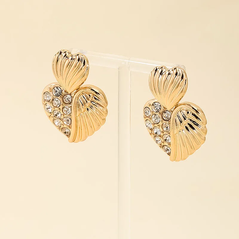 Heart Shaped Metal Earrings - Vienna Verve Collection