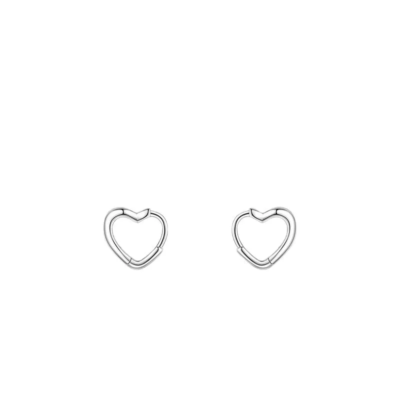 Heart-shaped Sterling Silver Earrings - Everyday Genie Collection