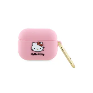 Hello Kitty - AirPods Pro silicone protective case 3D Kitty Head with carabiner (HKAP3DKHSP) - Pink