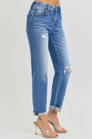 High Rise Crop GF Roll up Jeans