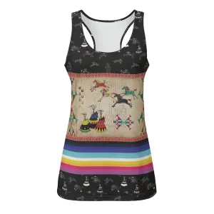 Horses Running Black Sky Eco-friendly Women's Tank Top