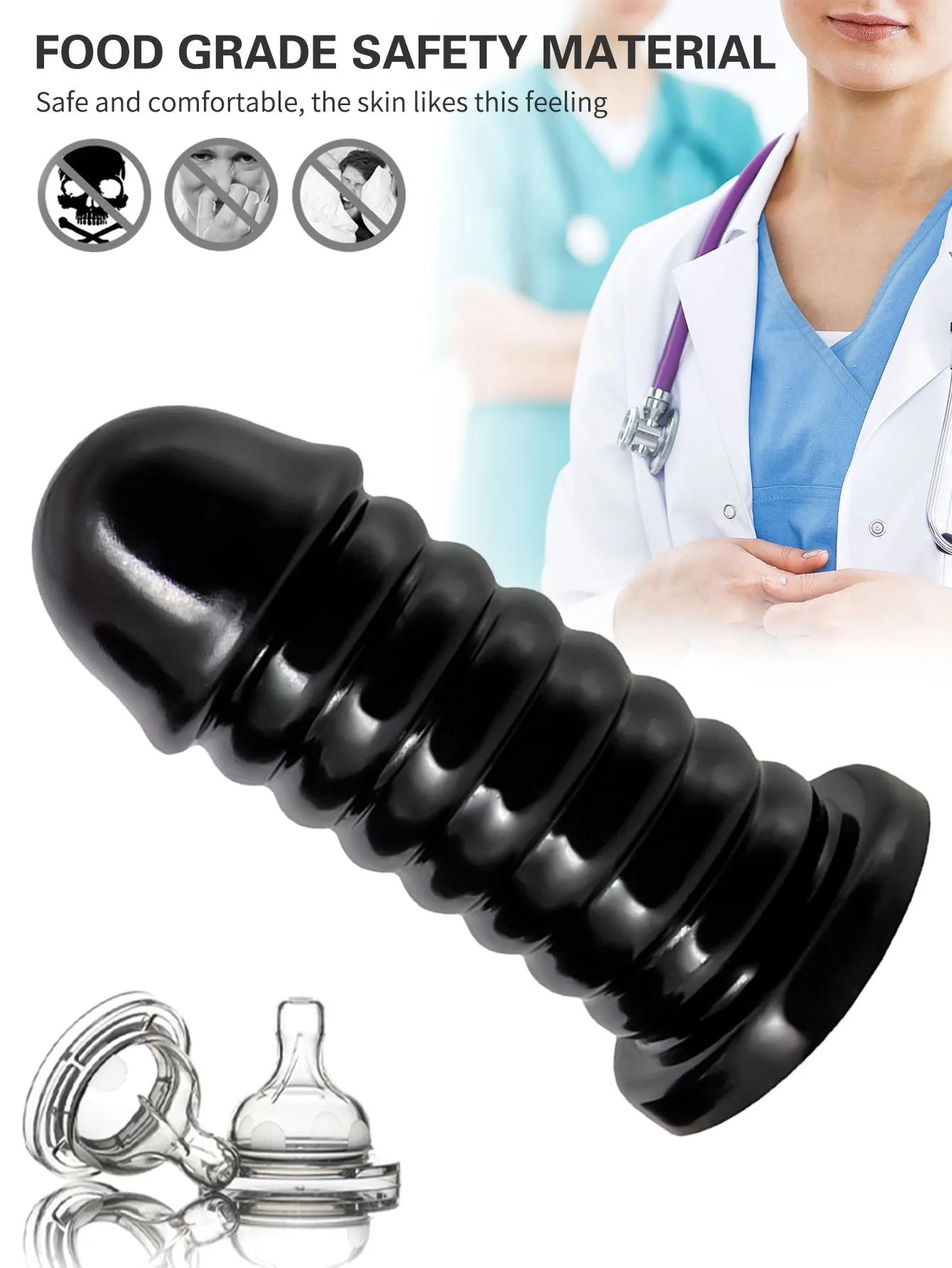 Huge Anal Dildo Butt Plug - Big Thread Silicone Dildos Sex Toys for Women Prostate Milk