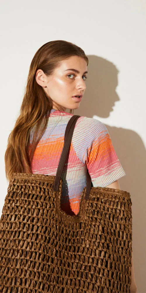 Ichi Raffia Handbag