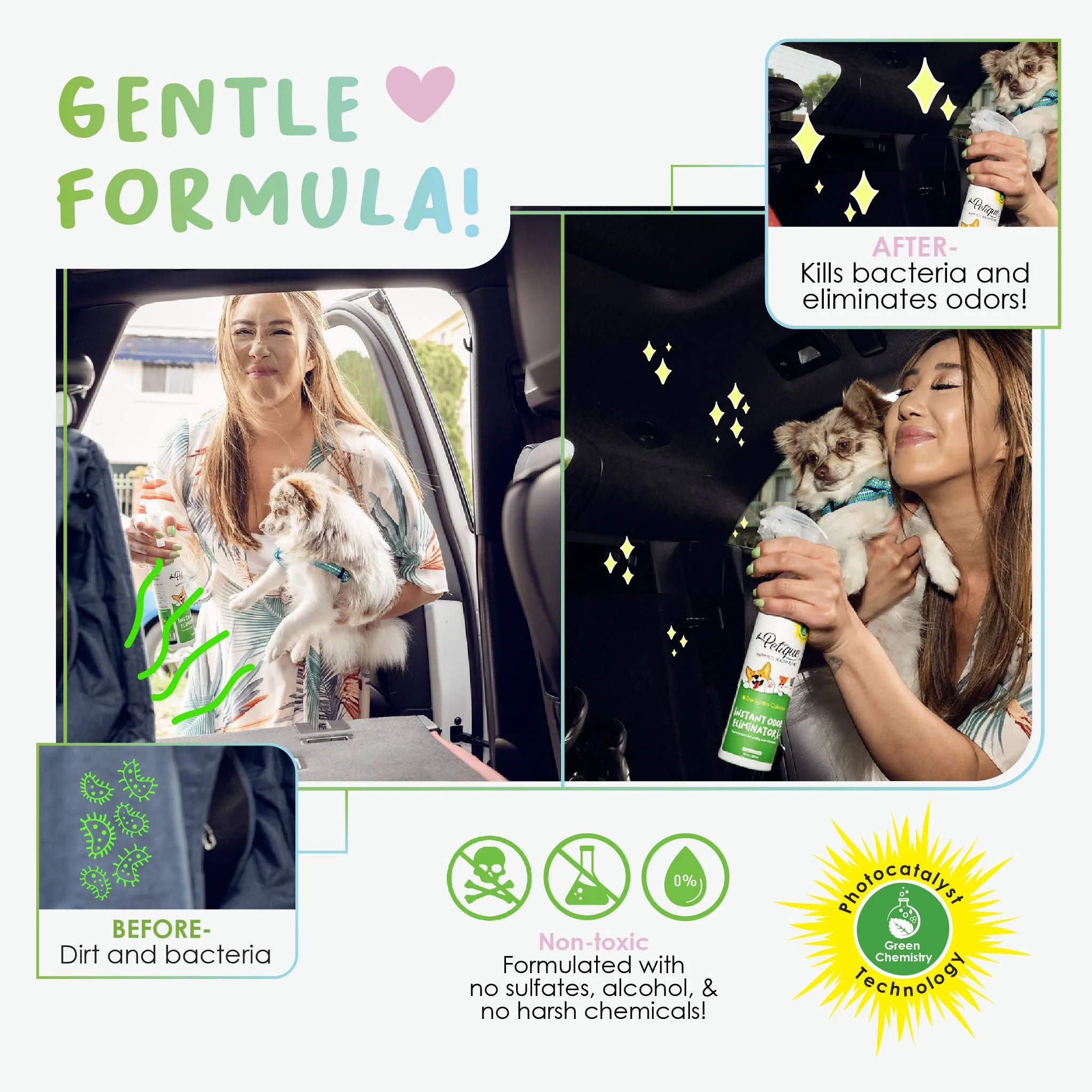Instant Odor Eliminator X : Safe & Non-Toxic, Photocatalyst Technology, Pet Safe, Fragrance-Free - Removes Strong Pet Odors Fast