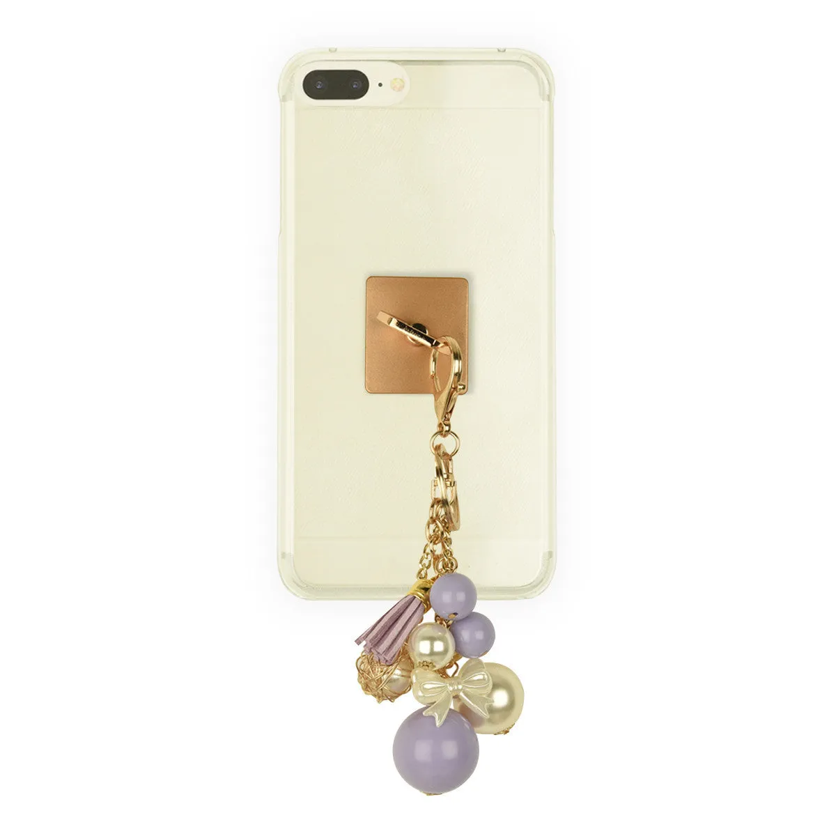 iOrigin Ring Grip and Multi-Sized Faux Pearls and Leather Tassel Key Chain Charm for Mobile Phones & Tablets